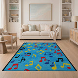 Playful Music Notes Area Rug
