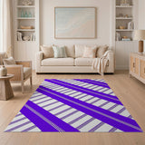 Purple Diagonal Stripe Geometric Rug