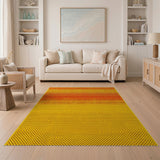Vibrant Yellow-Orange Gradient Dot Area Rug