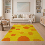 Sunny Yellow Polka Dot Area Rug