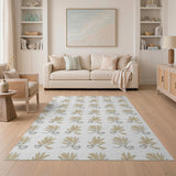 Beige Botanical Outline Area Rug