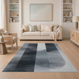 Modern Grey Vertical Geometric Area Rug