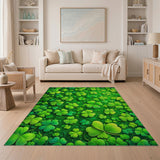 Vibrant Four-Leaf Clover Green Area Rug