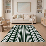Geometric Modern Black White Vertical Stripe Geometric Area Rug