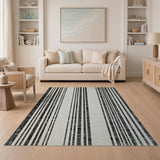 Bold Black White Vertical Stripe No. 14 Area Rug