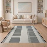 Black and White Modern Black White Vertical Stripe Area Rug