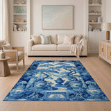 Chinoiserie Blue Pine Tree Vase Rug