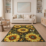 Vibrant Sunflower Butterflies Area Rug