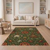 Ornate Peony Lotus Floral Area Rug