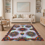 Rainbow Mask Sunburst Area Rug