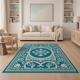Teal Persian Medallion No. 12 Area Rug