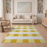 Yellow Gingham Check Area Rug