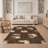 Vintage Postcard Brown Area Rug