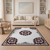 Ornate Maroon Persian Floral Rug