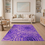 Purple Rose Floral Area Rug