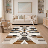 Southwestern Geometric Southwestern Geometric Brown Tan Area Rug