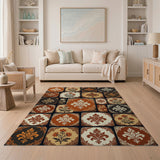 Distressed Vintage Terracotta Tile Area Rug