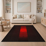 Bold Red Grid Stripe Area Rug