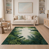 Lush Jungle Palm Frond Area Rug