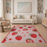 Pink Strawberry Pink Area Rug