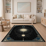 Ornate Celestial Sun Moon Area Rug