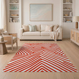 Geometric Modern Bold Red Zigzag Geometric Area Rug