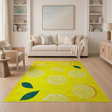 Sunny Lemon Slice Yellow Area Rug