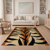 Exotic Tiger Stripe Orange Area Rug