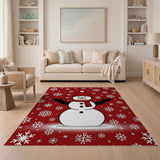 Jolly Cartoon Snowman Area Rug