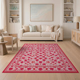Pink Floral Vine Persian Area Rug