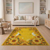 Celestial Sunflower Yellow Area Rug