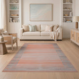 Terracotta Striped Southwestern Area Rug