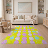 Playful Easter Egg Pattern Yellow Area Rug