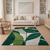 Abstract Area Green Emerald Green Leaf Abstract Area Rug