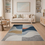 Modern Geometric Wave Abstract Area Rug