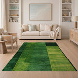 Lush Green Vertical Stripe Geometric Area Rug