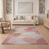 Abstract Blush Pink Organic Shapes Area Rug