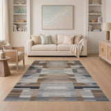 Modern Geometric Brown Tan Area Rug