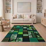 Emerald Forest Mosaic Geometric Area Rug