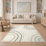 Neutral Swirl Abstract Area Rug