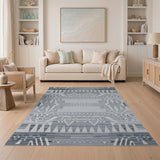 Southwestern Grey Southwestern Geometric Area Rug