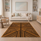 Orange Bold Orange Geometric Modern Area Rug