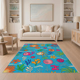 Ocean Life Marine Washable Area Rug