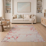Pink Pink Cherry Blossom Vintage Area Rug