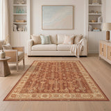 Distressed Arrow Area Rug in Brown Tan