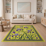 Purple Iris Meadow Persian Area Rug