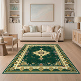 Traditional Persian Green Persian Floral Medallion Area Rug