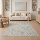 Beige and Neutral Distressed Vintage Beige Area Rug