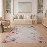 Blush Floral Vintage Blush Peony Floral Vintage Area Rug