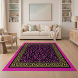Traditional Persian Ornate Pink Floral Persian Area Rug
